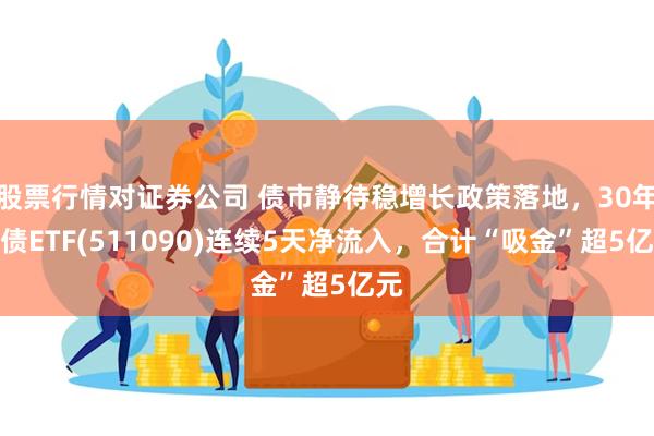 股票行情对证券公司 债市静待稳增长政策落地，30年国债ETF(511090)连续5天净流入，合计“吸金”超5亿元