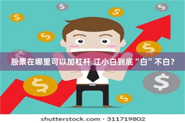 股票在哪里可以加杠杆 江小白到底“白”不白？