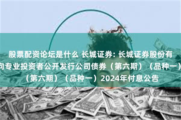 股票配资论坛是什么 长城证券: 长城证券股份有限公司2023年面向专业投资者公开发行公司债券（第六期）（品种一）2024年付息公告