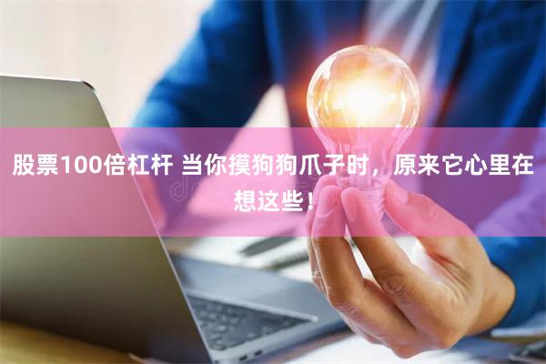 股票100倍杠杆 当你摸狗狗爪子时，原来它心里在想这些！